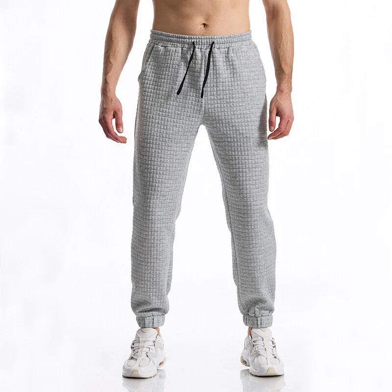 Herren Strukturierte Waffel-Jogginghose mit elastischem Bund und schmal zulaufendem Bein Drune