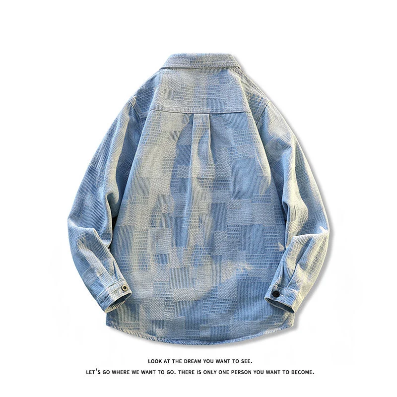 Herren Strukturierte Overshirt‑Hemdjacke aus Cord mit aufgesetzter Brusttasche Drune