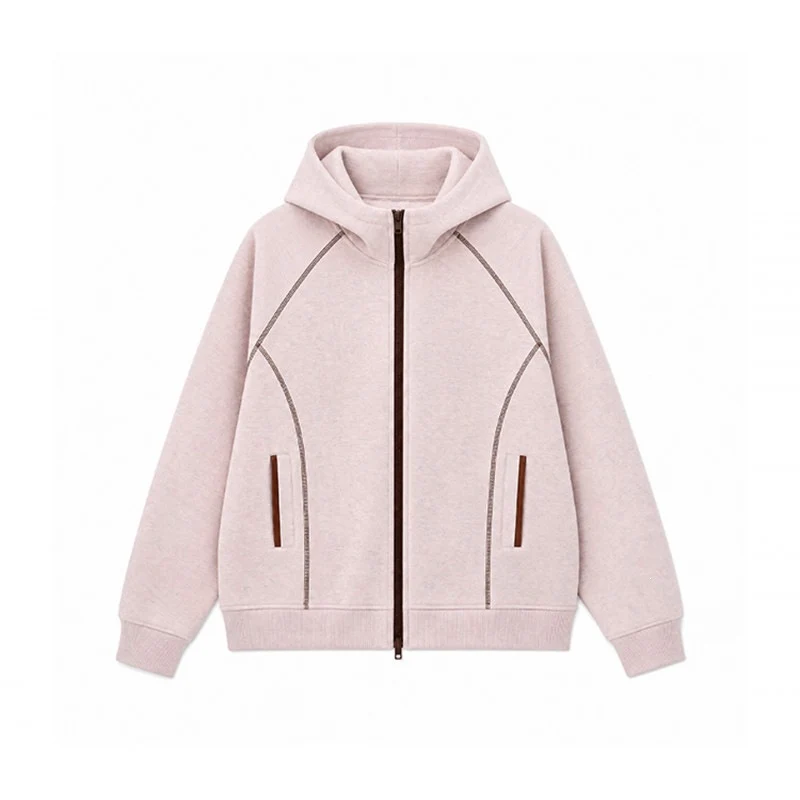 Herren Sportliche Kapuzen-Sweatjacke mit Kontrast-Reißverschluss und ergonomischen Nähten Drune