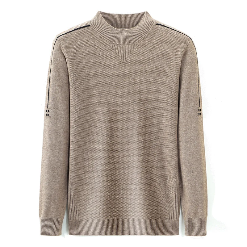 Herren Slim-Fit Strukturierter Feinstrickpullover mit kurzem Schlauchkragen und gerippten Säumen Drune