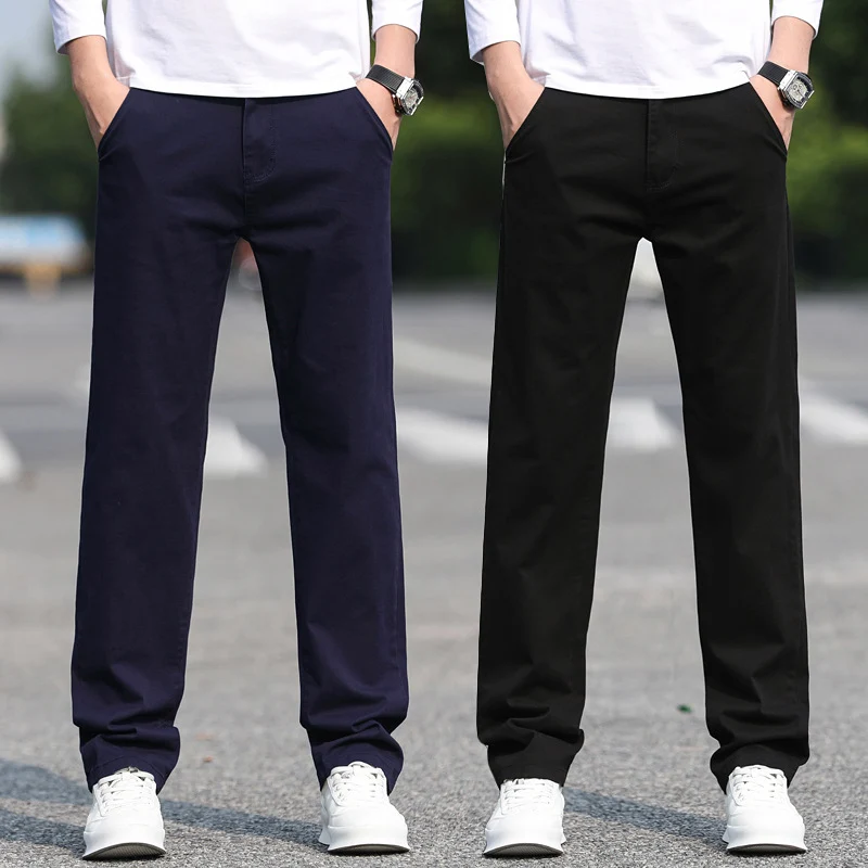 Herren Slim Fit Stretch-Hose mit elastischem Bund und geradem Bein Drune