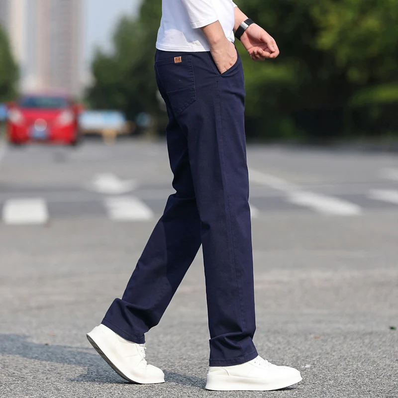 Herren Slim Fit Stretch-Hose mit elastischem Bund und geradem Bein Drune