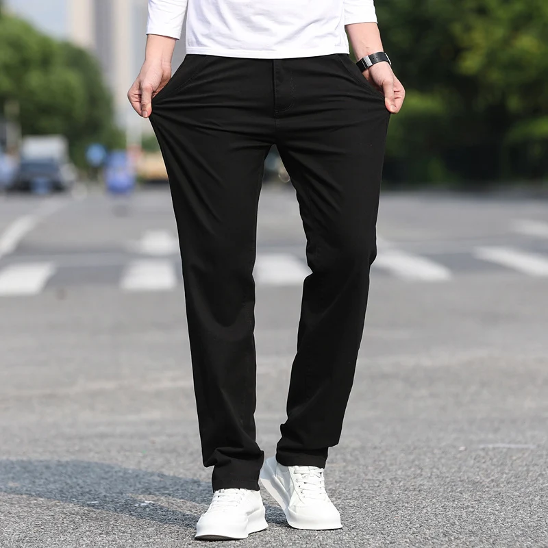 Herren Slim Fit Stretch-Hose mit elastischem Bund und geradem Bein Drune