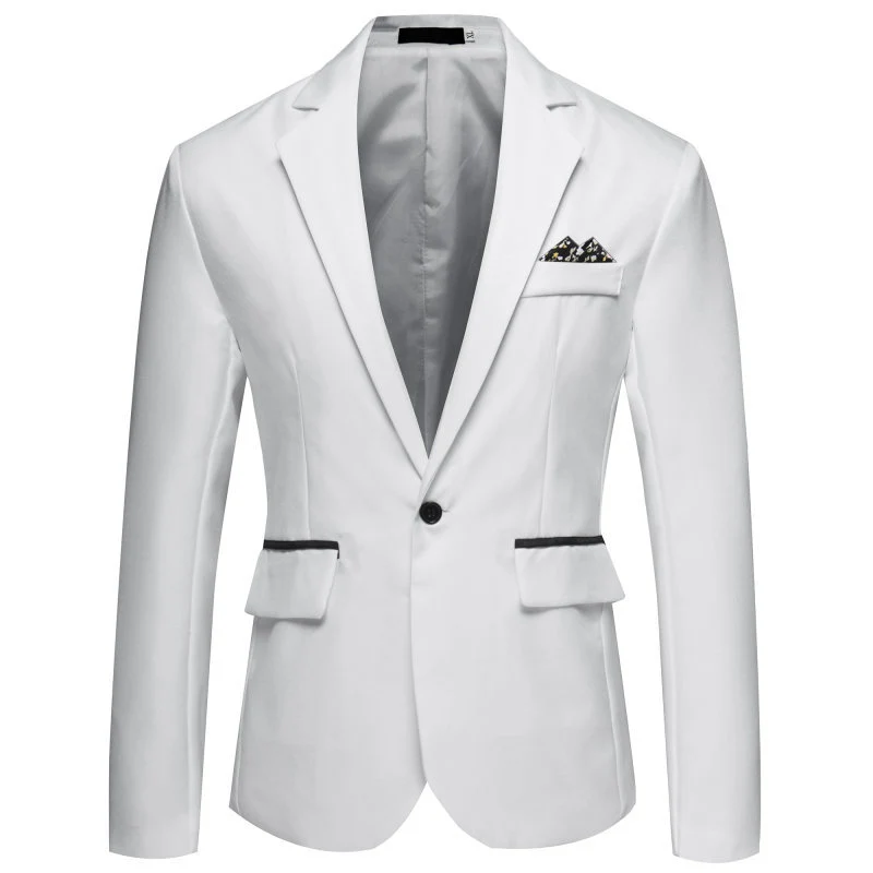 Herren Slim-Fit Smoking-Sakko mit Ein-Knopf‑Verschluss und kontrastierten Pattentaschen Drune