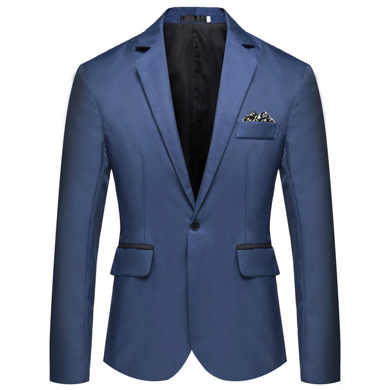 Herren Slim-Fit Smoking-Sakko mit Ein-Knopf‑Verschluss und kontrastierten Pattentaschen Drune