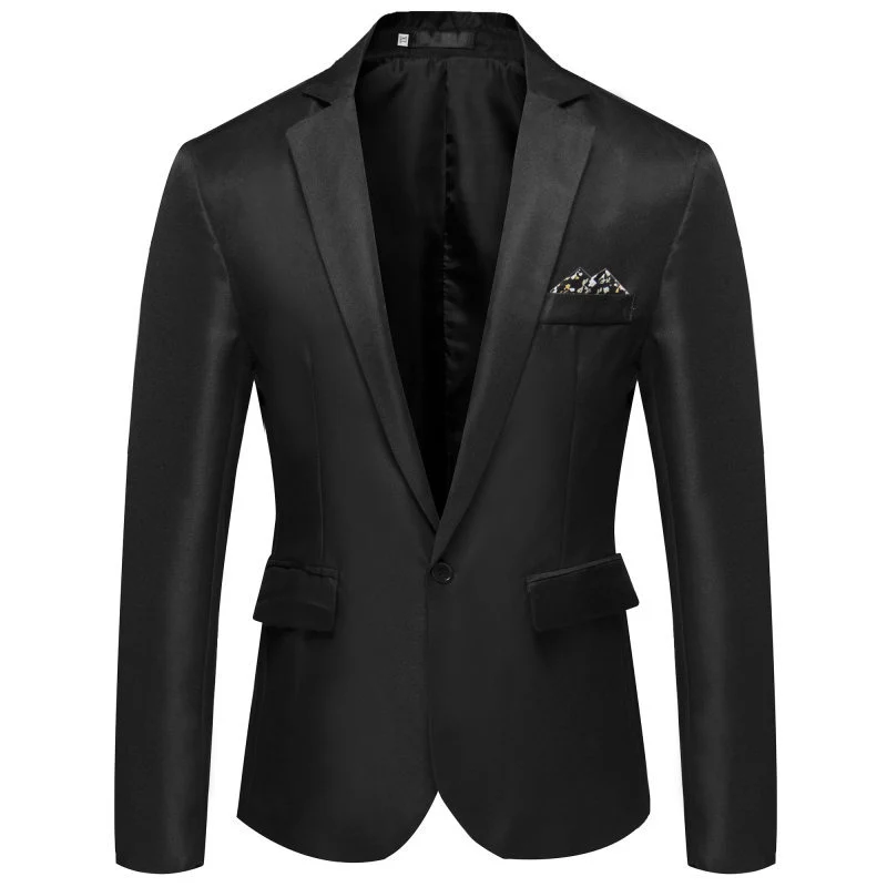 Herren Slim-Fit Smoking-Sakko mit Ein-Knopf‑Verschluss und kontrastierten Pattentaschen Drune
