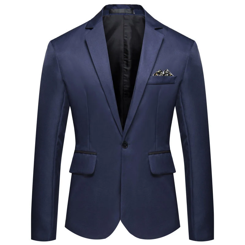 Herren Slim-Fit Smoking-Sakko mit Ein-Knopf‑Verschluss und kontrastierten Pattentaschen Drune