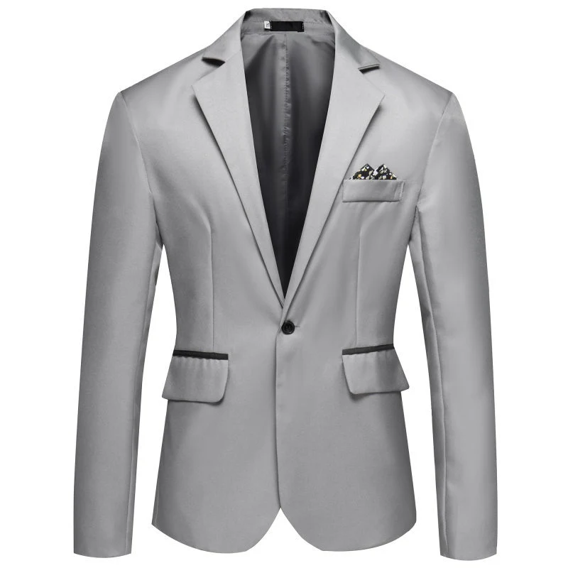 Herren Slim-Fit Smoking-Sakko mit Ein-Knopf‑Verschluss und kontrastierten Pattentaschen Drune