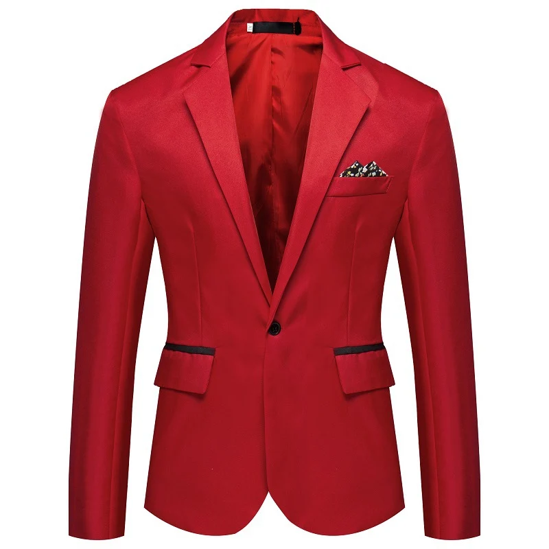 Herren Slim-Fit Smoking-Sakko mit Ein-Knopf‑Verschluss und kontrastierten Pattentaschen Drune
