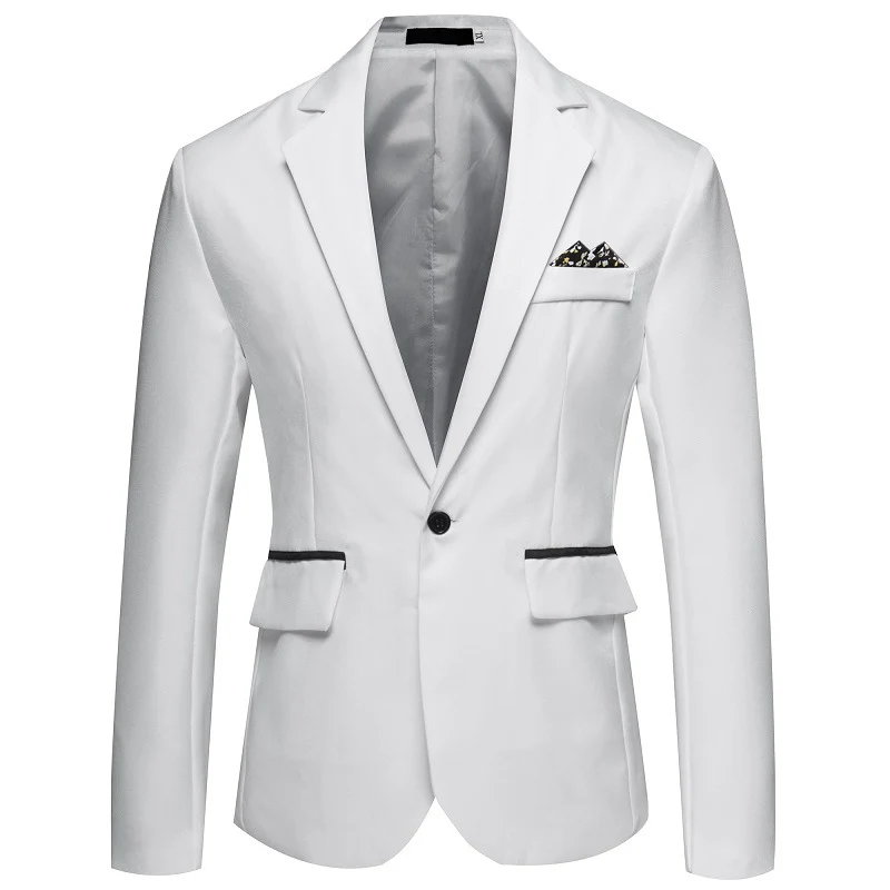 Herren Slim-Fit Smoking-Sakko mit Ein-Knopf‑Verschluss und kontrastierten Pattentaschen Drune