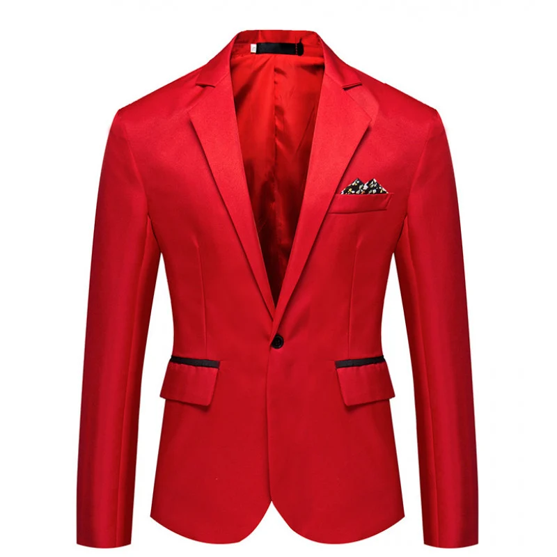 Herren Slim-Fit Smoking-Sakko mit Ein-Knopf‑Verschluss und kontrastierten Pattentaschen Drune