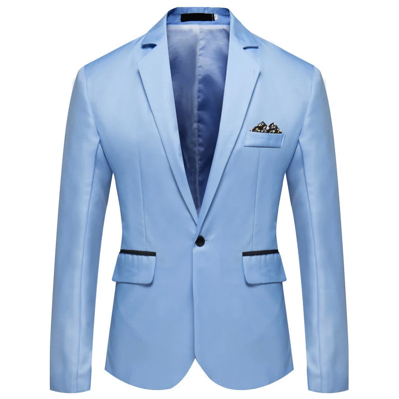 Herren Slim-Fit Smoking-Sakko mit Ein-Knopf‑Verschluss und kontrastierten Pattentaschen Drune