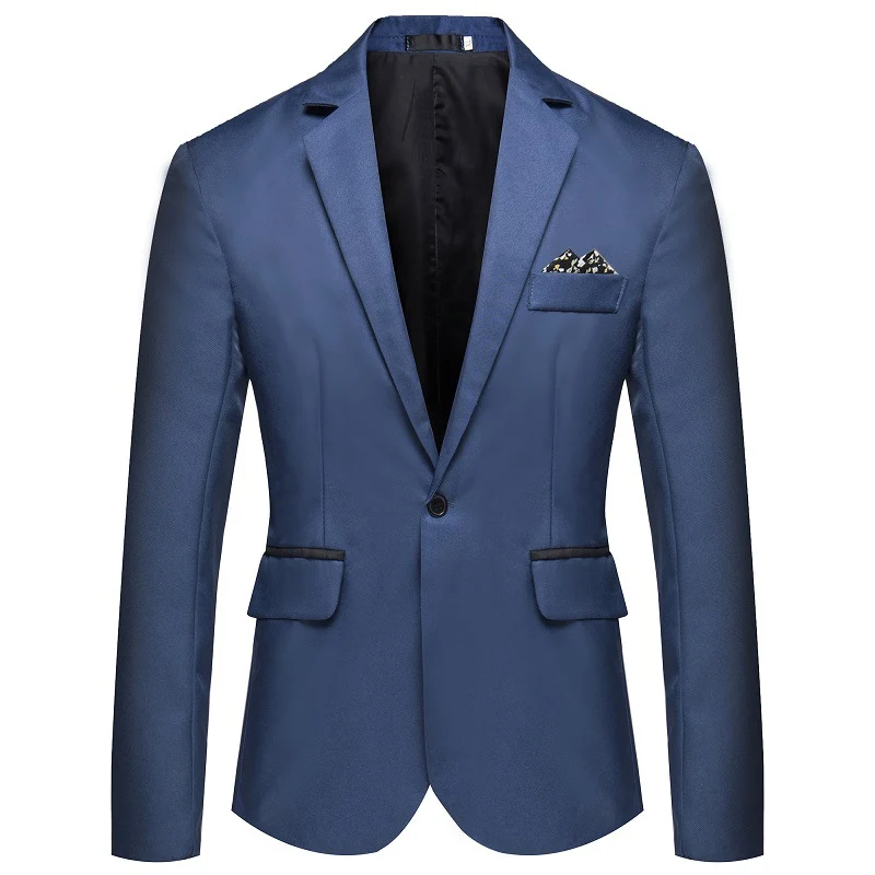Herren Slim-Fit Smoking-Sakko mit Ein-Knopf‑Verschluss und kontrastierten Pattentaschen Drune