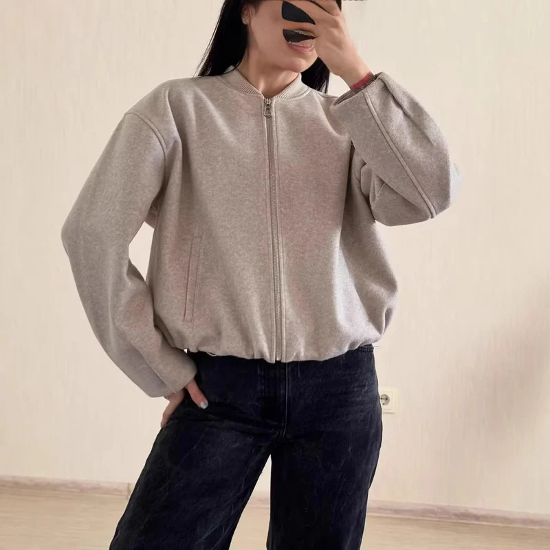 Damen Fleecejacke mit modernem Stehkragen und praktischen Taschen Drune
