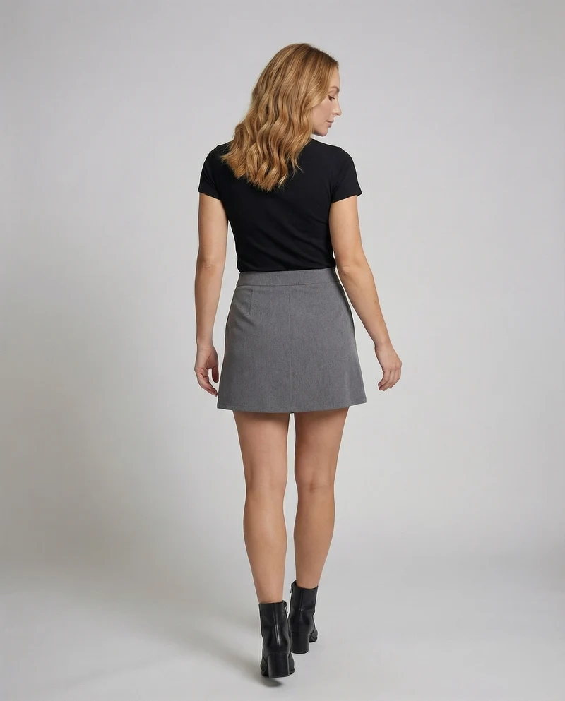 Damen Sportliche A-Linien-Überwurf Mischgewebe Wickel-Skort