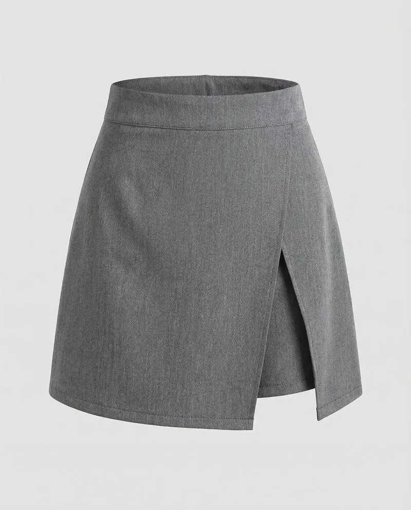 Damen Sportliche A-Linien-Überwurf Mischgewebe Wickel-Skort