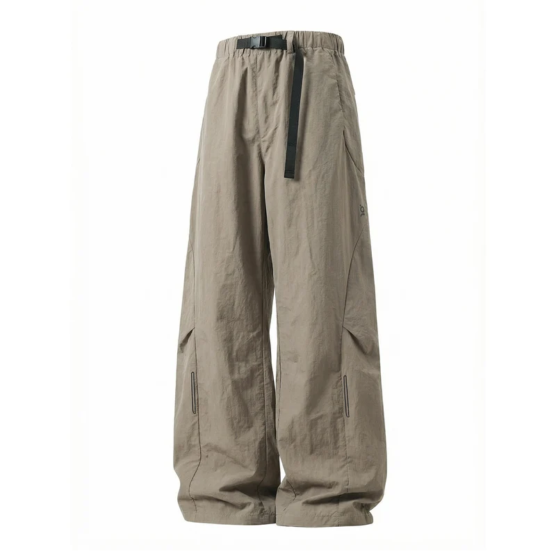 Unisex Weite technische Cargo-Hose mit elastischem Bund, integriertem Gurt und verstellbarem Beinabschluss Drune