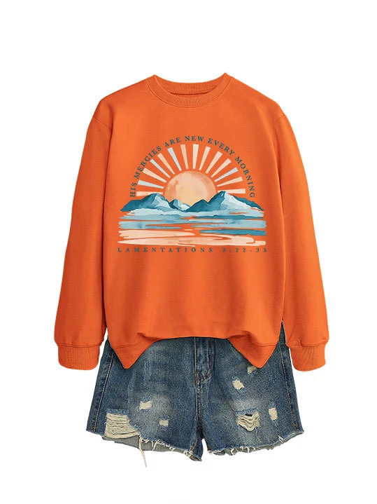Damen Sweatshirt mit inspirierendem Sonnenaufgangsdesign und lässigem Schnitt Drune
