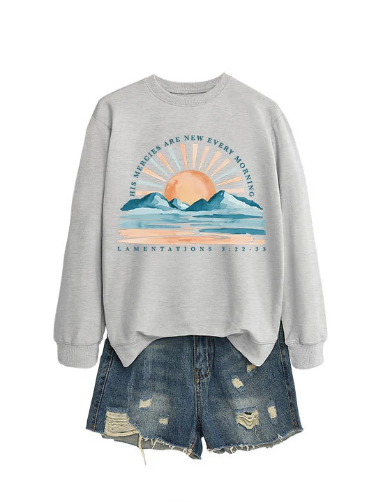 Damen Sweatshirt mit inspirierendem Sonnenaufgangsdesign und lässigem Schnitt Drune