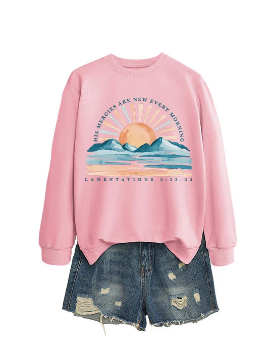 Damen Sweatshirt mit inspirierendem Sonnenaufgangsdesign und lässigem Schnitt Drune
