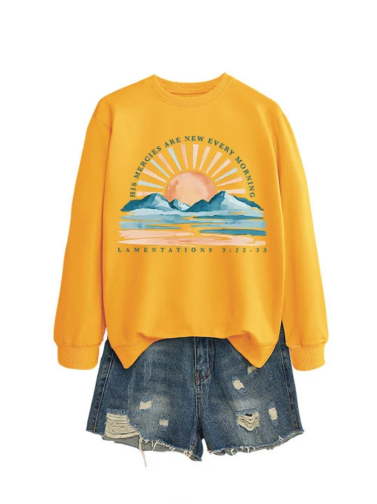 Damen Sweatshirt mit inspirierendem Sonnenaufgangsdesign und lässigem Schnitt Drune