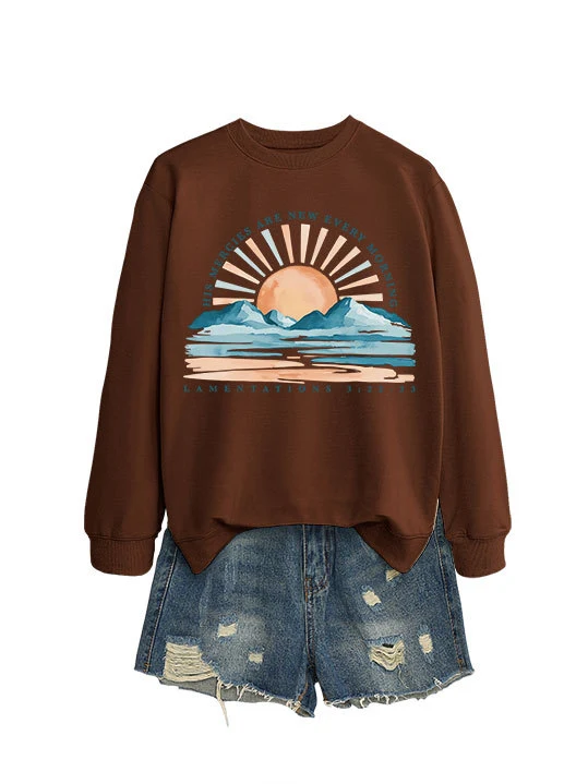 Damen Sweatshirt mit inspirierendem Sonnenaufgangsdesign und lässigem Schnitt Drune