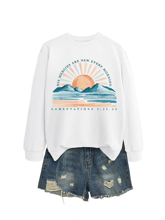 Damen Sweatshirt mit inspirierendem Sonnenaufgangsdesign und lässigem Schnitt Drune