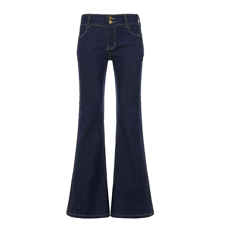 Damen High-Waist Schlagjeans mit klassischem Schnitt Drune