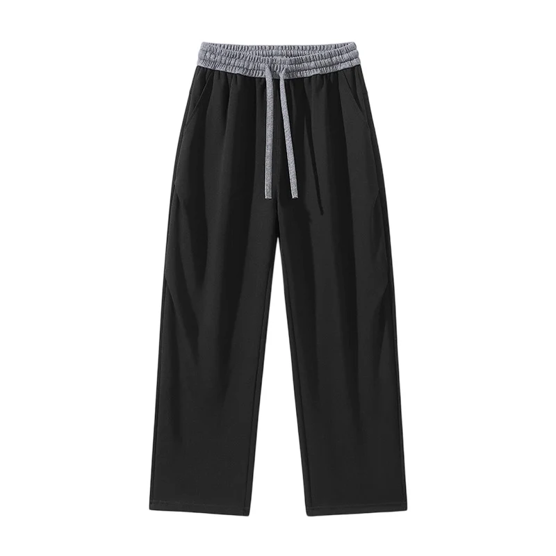Herren Gerade geschnittene Lounge-Jogginghose mit elastischem Kordelbund & Seitentaschen Drune