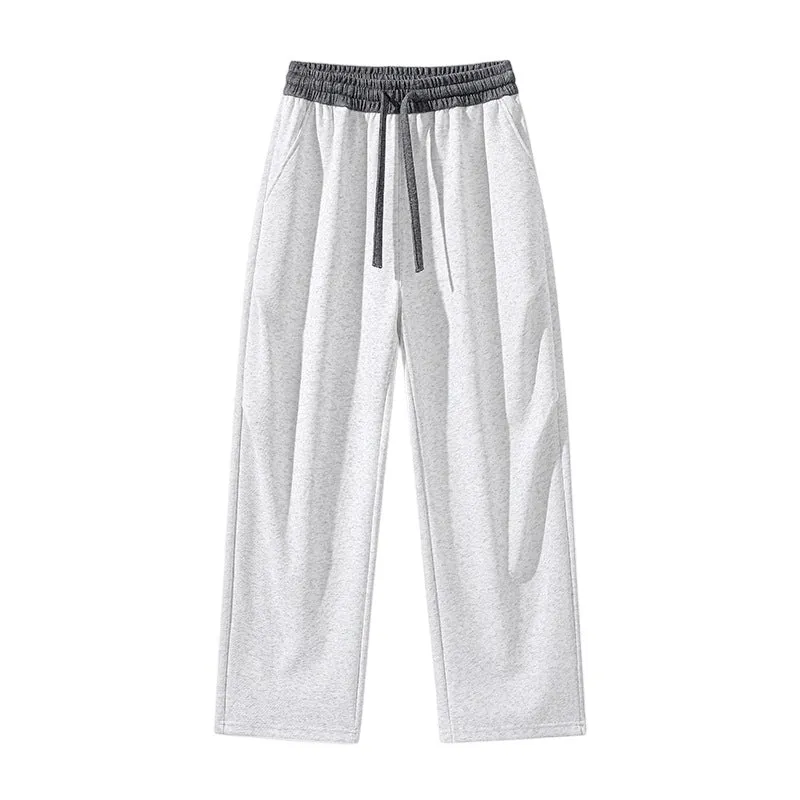 Herren Gerade geschnittene Lounge-Jogginghose mit elastischem Kordelbund & Seitentaschen Drune