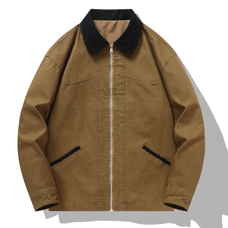 Herren Lässige Freizeitjacke mit hohem Kragen Drune