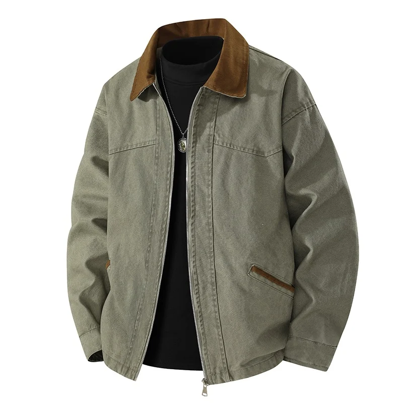 Herren Lässige Freizeitjacke mit hohem Kragen Drune