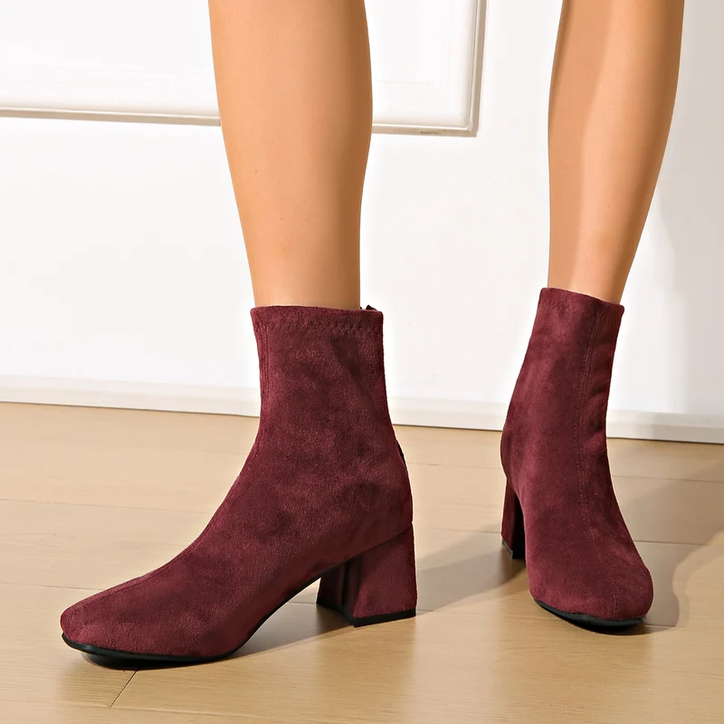 Damen Modische Stiefeletten Drune