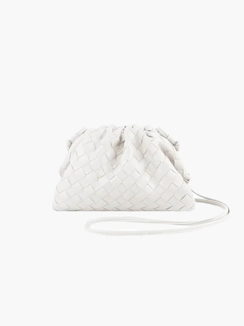 Drune | Leder Umhängetasche für Damen - Minimalistische Gewebte Tasche