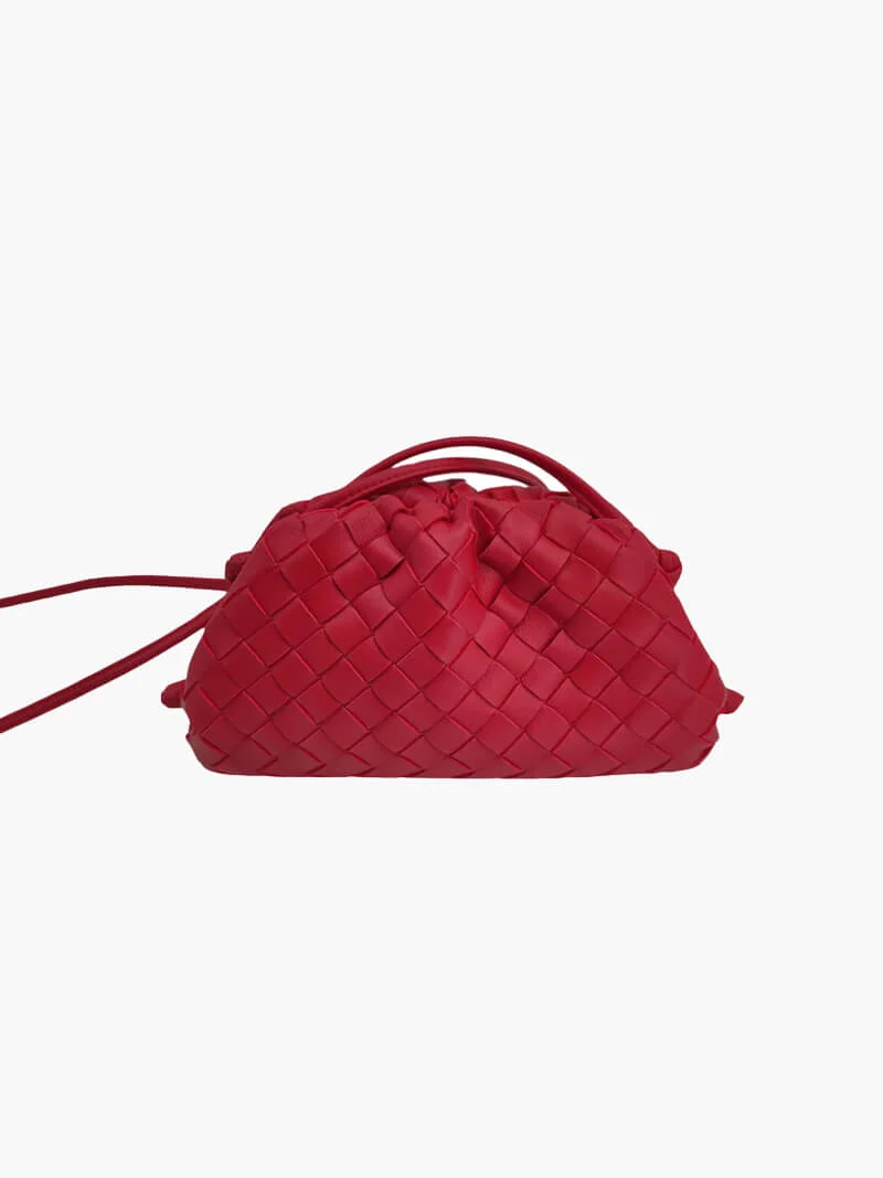 Drune | Leder Umhängetasche für Damen - Minimalistische Gewebte Tasche