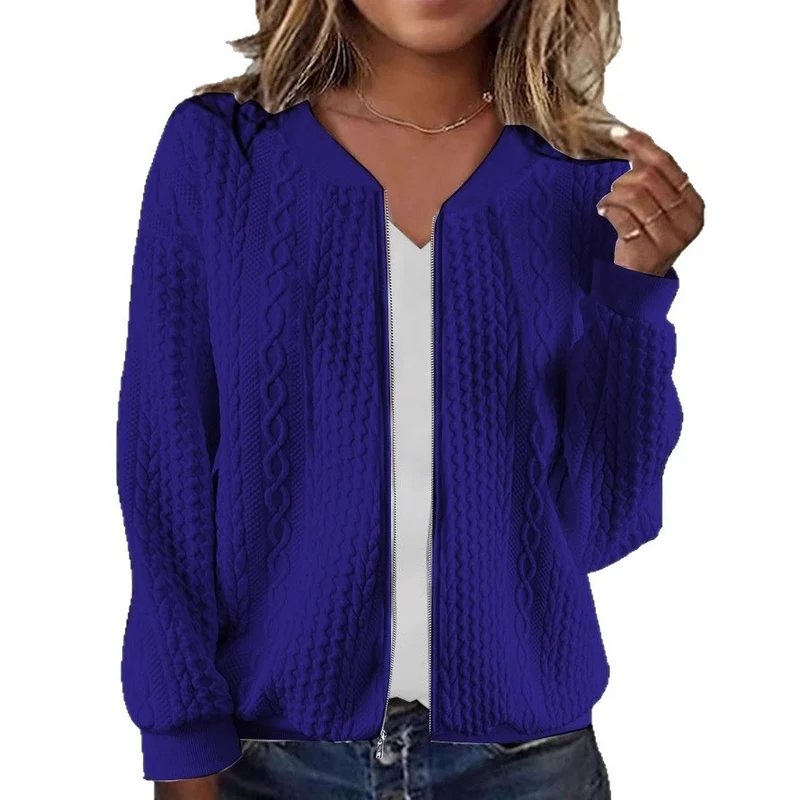 Damen Elegante Strickjacke mit Reißverschluss Drune