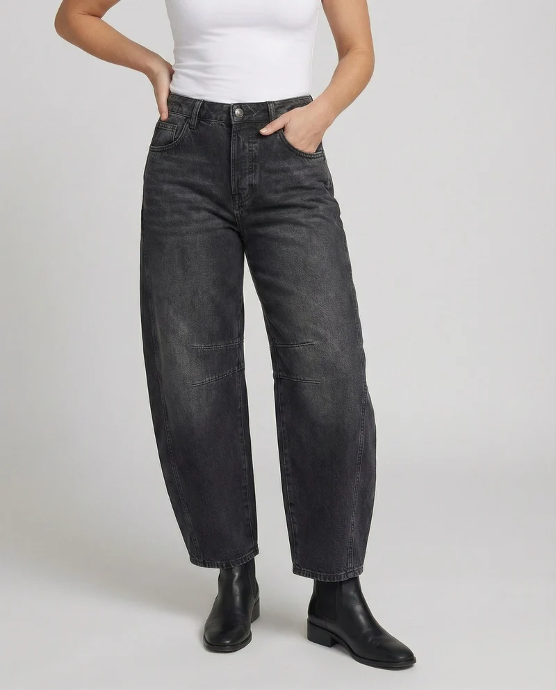 Drune | Mid Rise Barrel Jeans für Damen