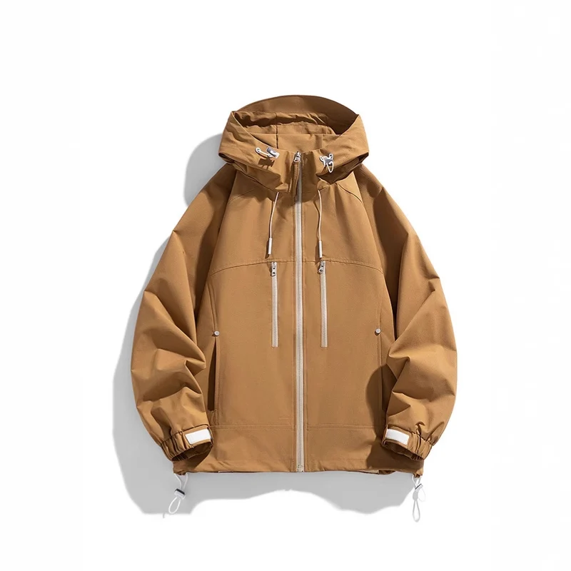 Unisex leichte winddichte Softshell-Kapuzenjacke mit verschweißten Nähten, verlängerter Rückenpartie und verstellbarem Saum Drune