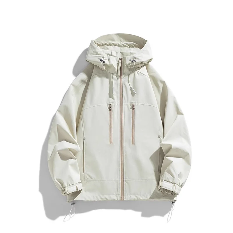 Unisex leichte winddichte Softshell-Kapuzenjacke mit verschweißten Nähten, verlängerter Rückenpartie und verstellbarem Saum Drune