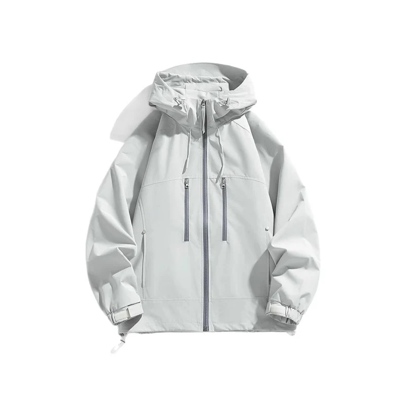 Unisex leichte winddichte Softshell-Kapuzenjacke mit verschweißten Nähten, verlängerter Rückenpartie und verstellbarem Saum Drune