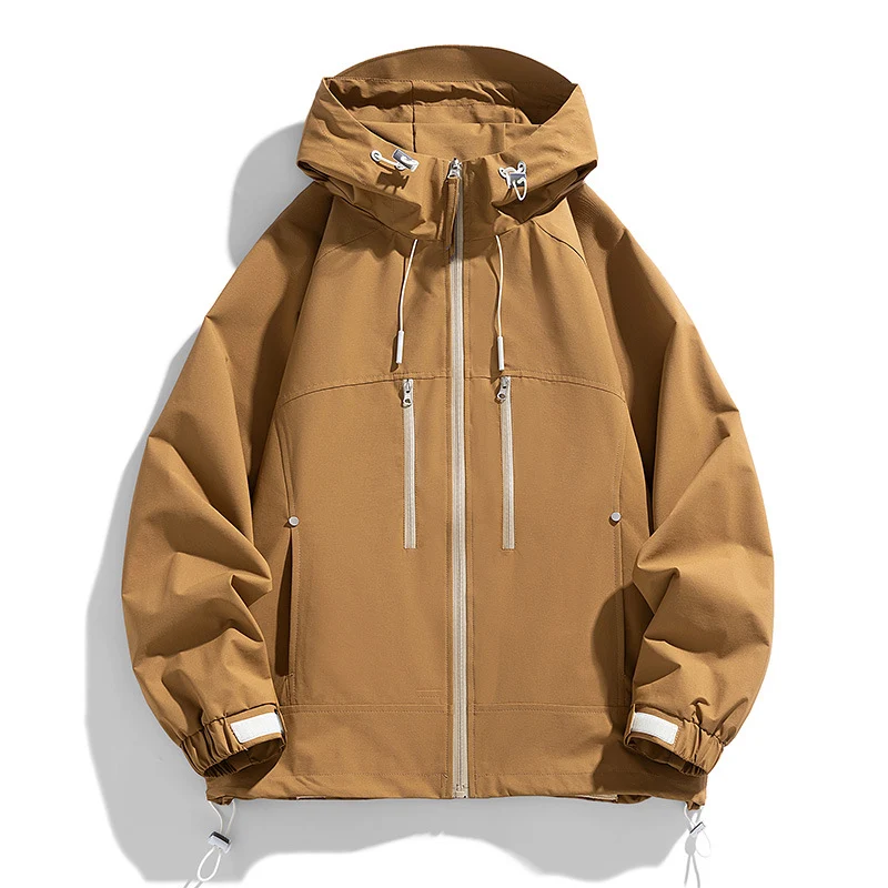 Unisex leichte winddichte Softshell-Kapuzenjacke mit verschweißten Nähten, verlängerter Rückenpartie und verstellbarem Saum Drune