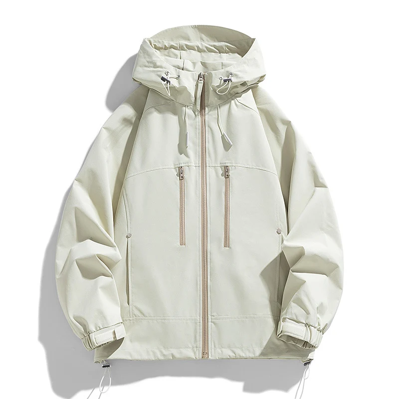 Unisex leichte winddichte Softshell-Kapuzenjacke mit verschweißten Nähten, verlängerter Rückenpartie und verstellbarem Saum Drune