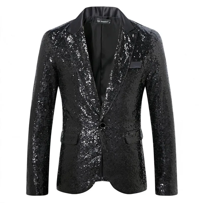 Herren Glamouröser Paillettenblazer Drune