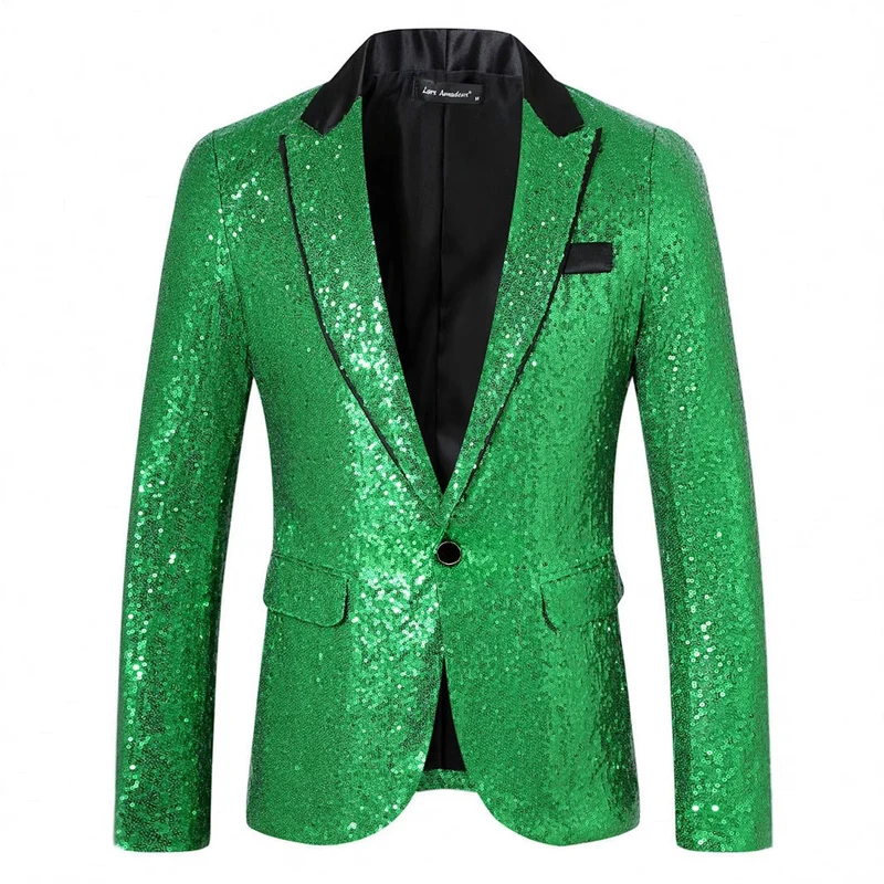 Herren Glamouröser Paillettenblazer Drune