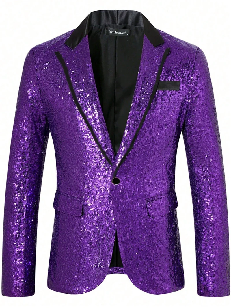 Herren Glamouröser Paillettenblazer Drune
