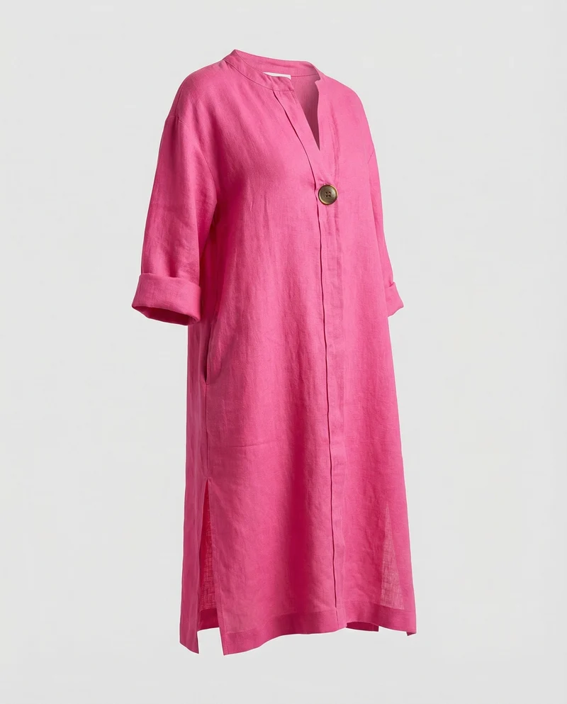 Leinen Freizeitkleid Damen Tunikakleid