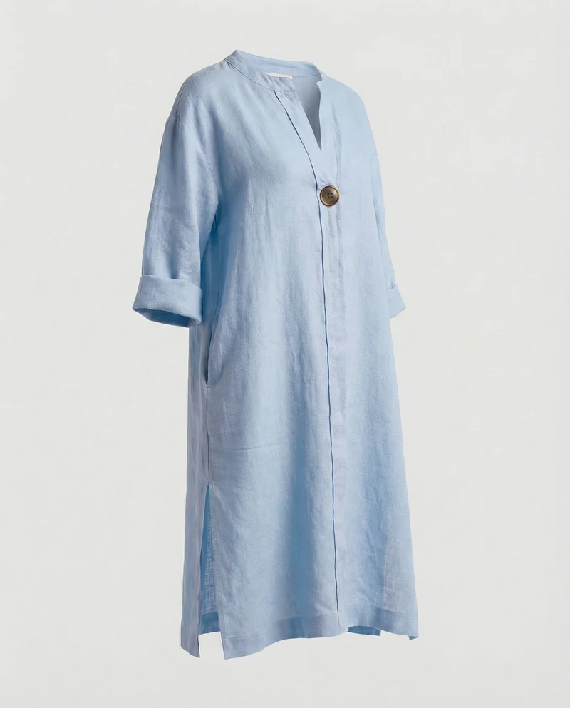 Leinen Freizeitkleid Damen Tunikakleid