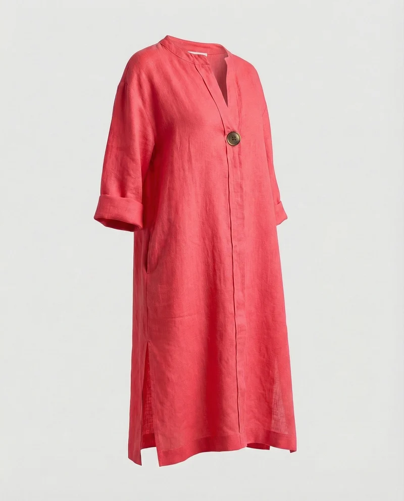 Leinen Freizeitkleid Damen Tunikakleid