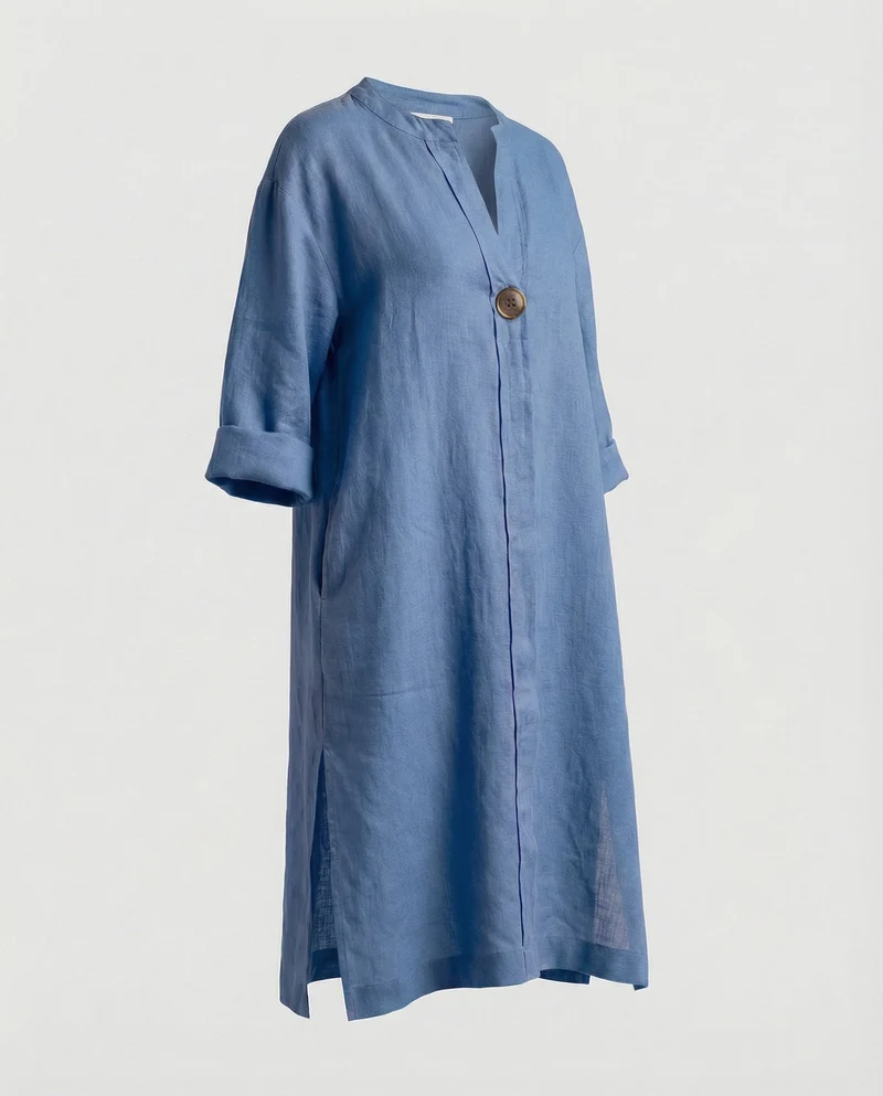 Leinen Freizeitkleid Damen Tunikakleid