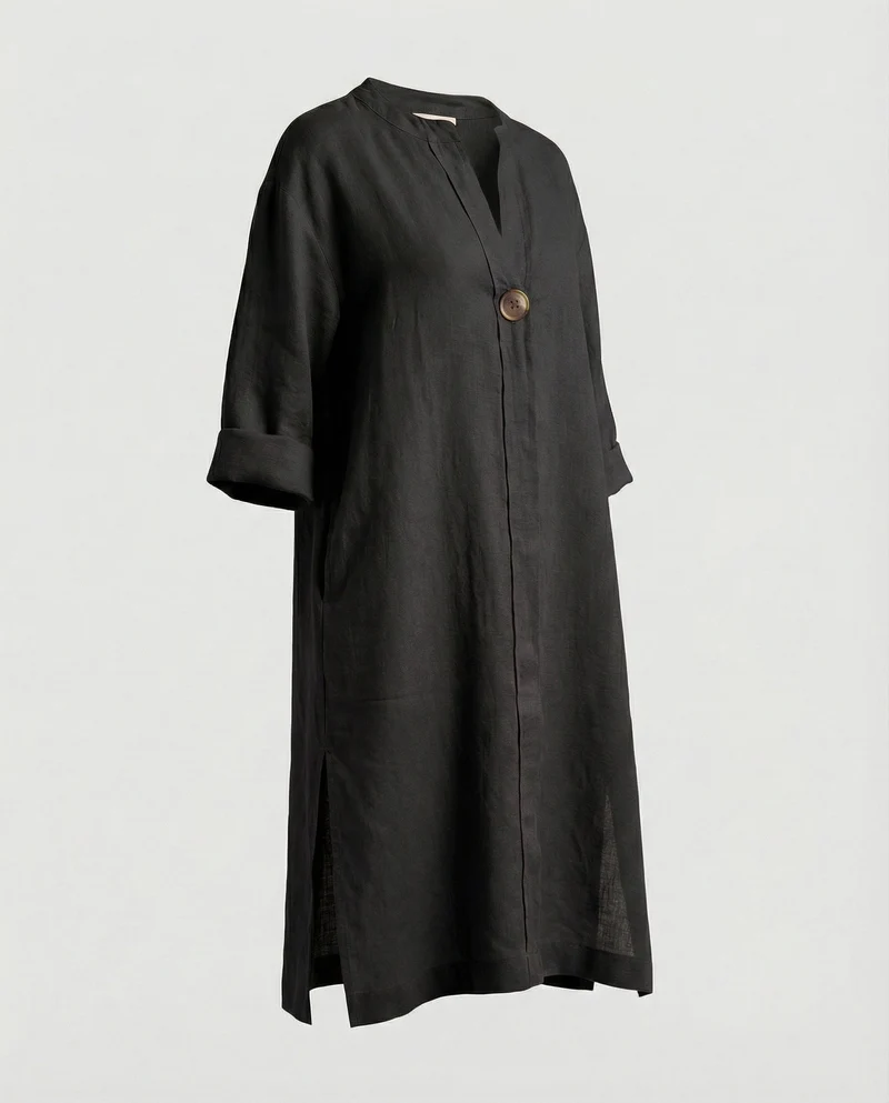 Leinen Freizeitkleid Damen Tunikakleid